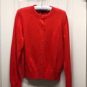 J. Crew Bright Orange Button Cardigan NWT